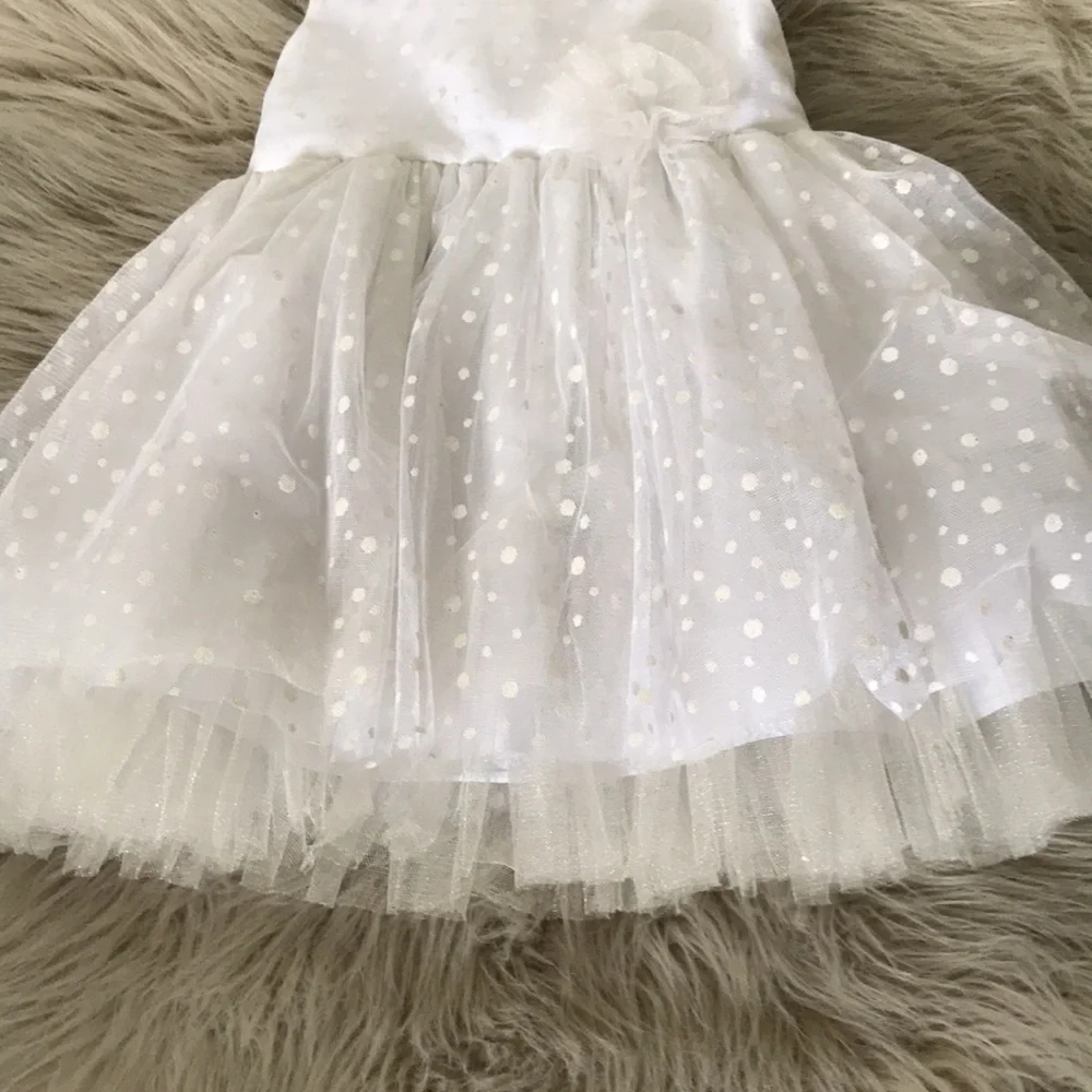 GIRLS - White Polka Dots Formal Dress